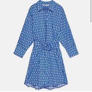 Zara printed dress with belt
